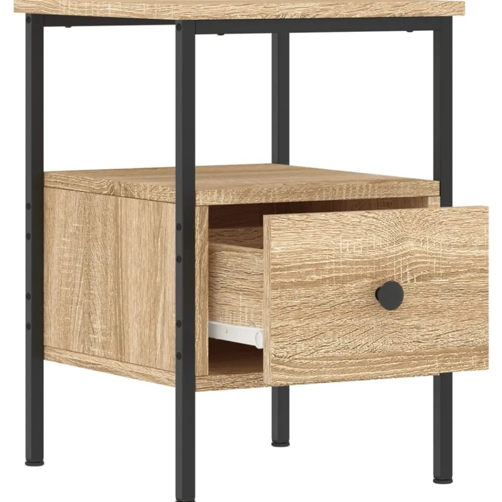 vidaXL Mesita de noche madera de ingeniería 34x36x50 cm Roble Sonoma Online