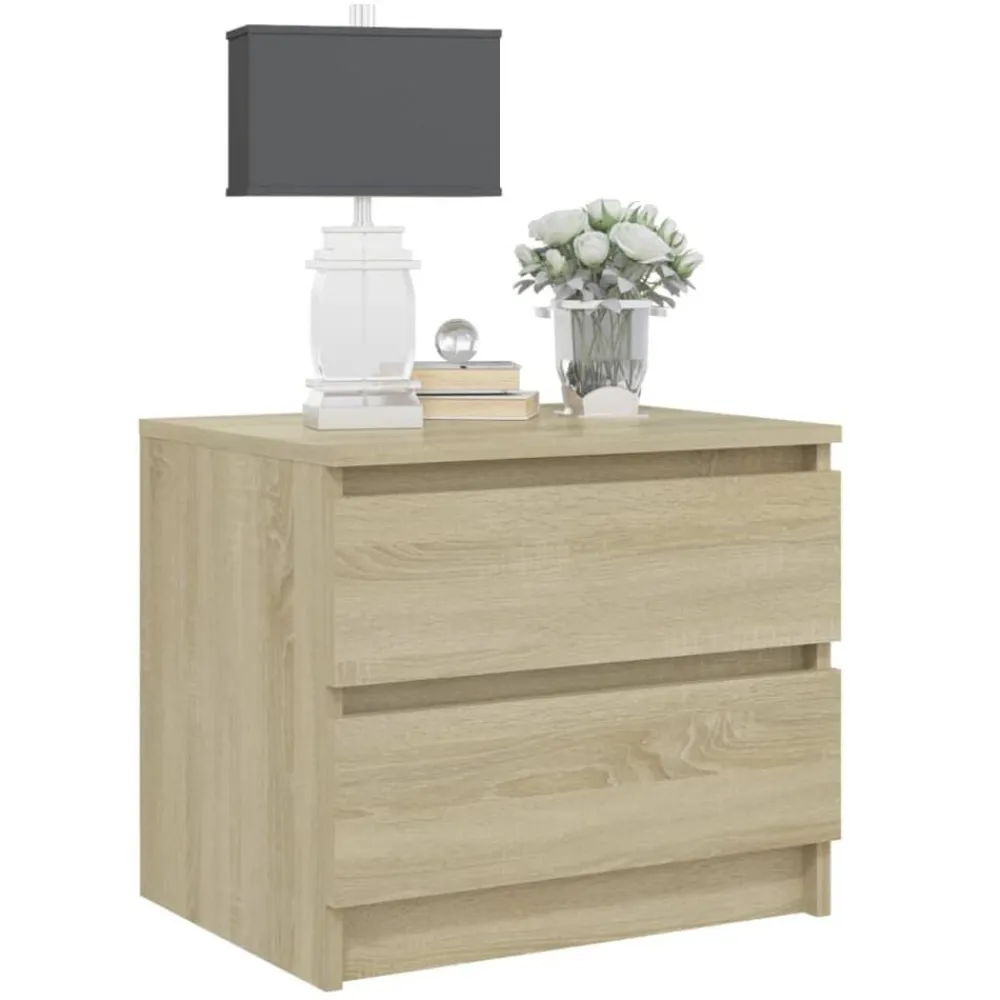 vidaXL Mesita de noche madera contrachapada 50x39x43,5 cm Roble Sonoma New