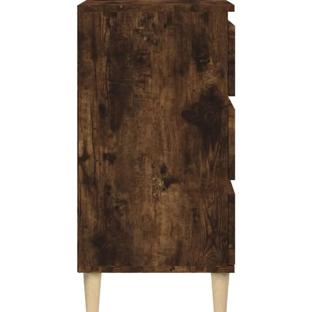 vidaXL Mesita de noche madera contrachapada 40x35x70 cm Roble ahumado Discount