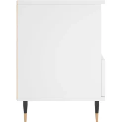 vidaXL Mesita de noche madera contrachapada 40x35x50 cm Blanco New
