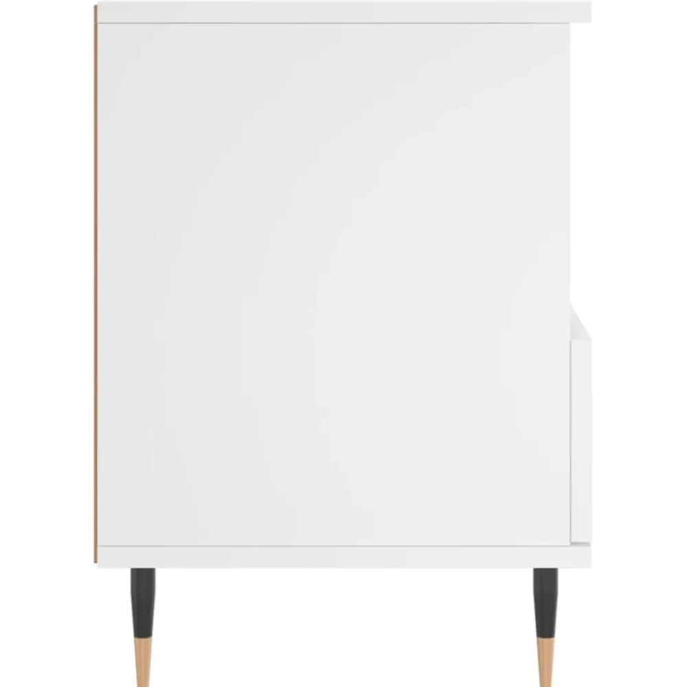 vidaXL Mesita de noche madera contrachapada 40x35x50 cm Blanco New