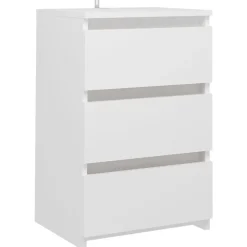 vidaXL Mesita de noche madera de ingeniería 40x35x62,5 cm Blanco Outlet