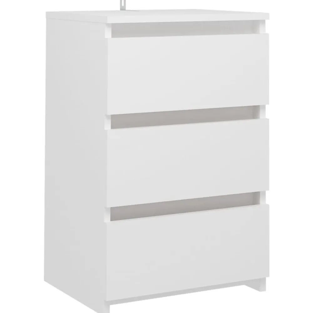vidaXL Mesita de noche madera de ingeniería 40x35x62,5 cm Blanco Outlet