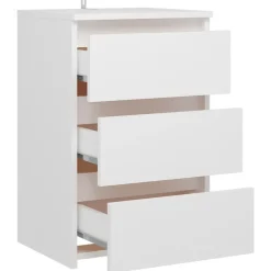 vidaXL Mesita de noche madera de ingeniería 40x35x62,5 cm Blanco Outlet