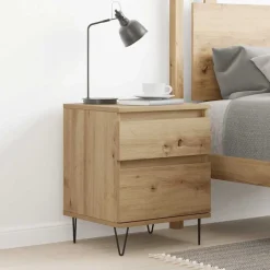 vidaXL Mesita de noche madera de ingeniería roble artisian 40x35x50 cm Roble artisan Online