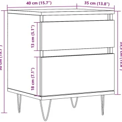 vidaXL Mesita de noche madera de ingeniería roble artisian 40x35x50 cm Roble artisan Online