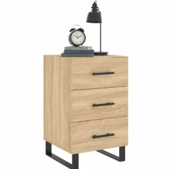 vidaXL Mesita de noche madera de ingeniería 40x40x66 cm Roble Sonoma Outlet