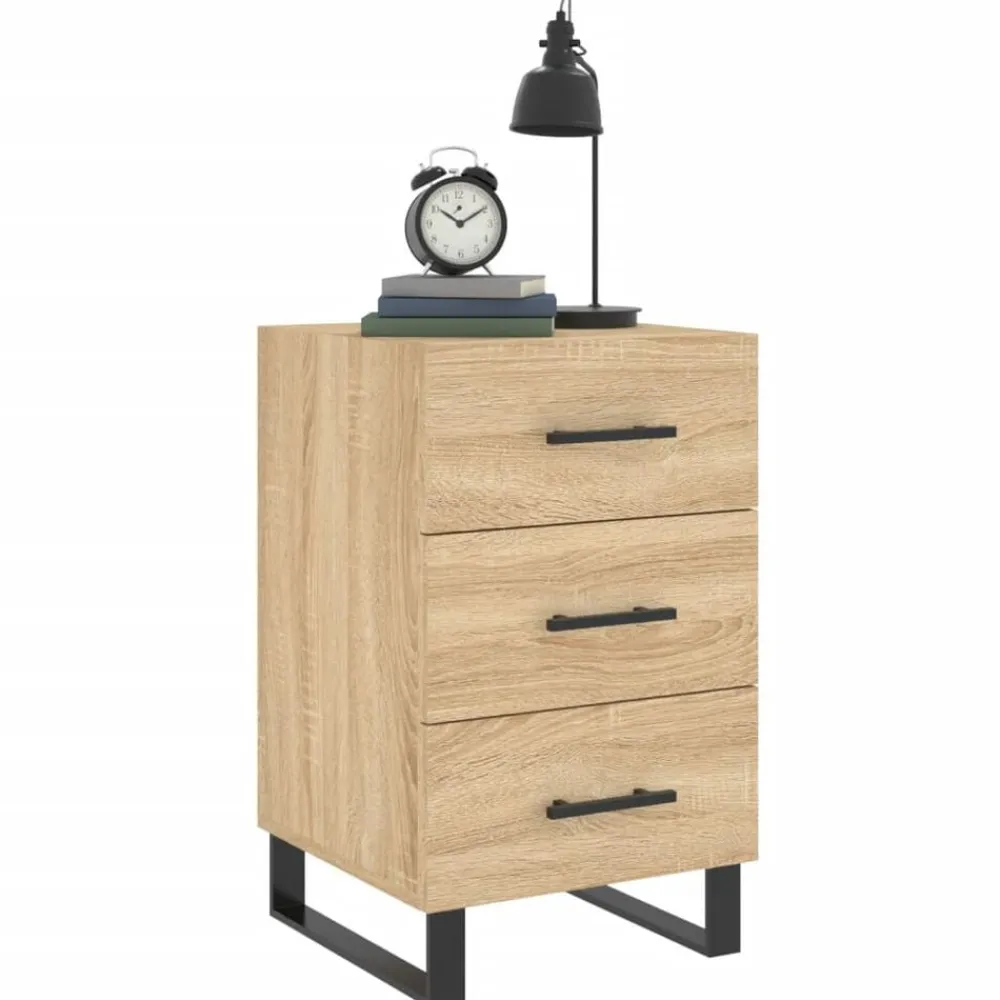 vidaXL Mesita de noche madera de ingeniería 40x40x66 cm Roble Sonoma Outlet