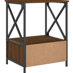 vidaXL Mesita de noche madera de ingeniería marrón roble 50x41x65 cm Marrón roble New