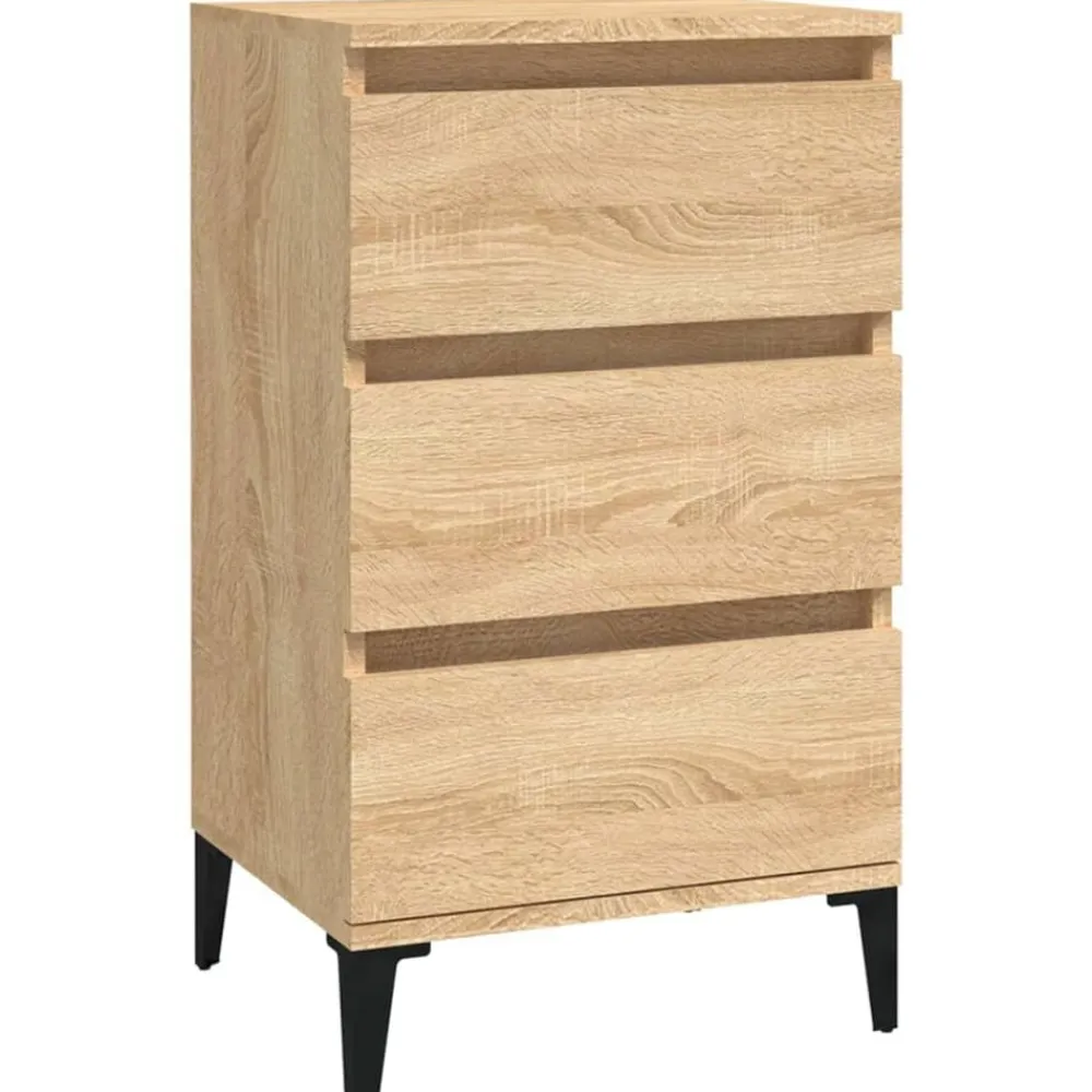 vidaXL Mesita de noche madera contrachapada 40x35x70 cm Roble Sonoma Best