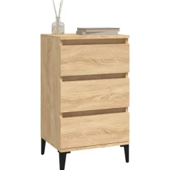 vidaXL Mesita de noche madera contrachapada 40x35x70 cm Roble Sonoma Best