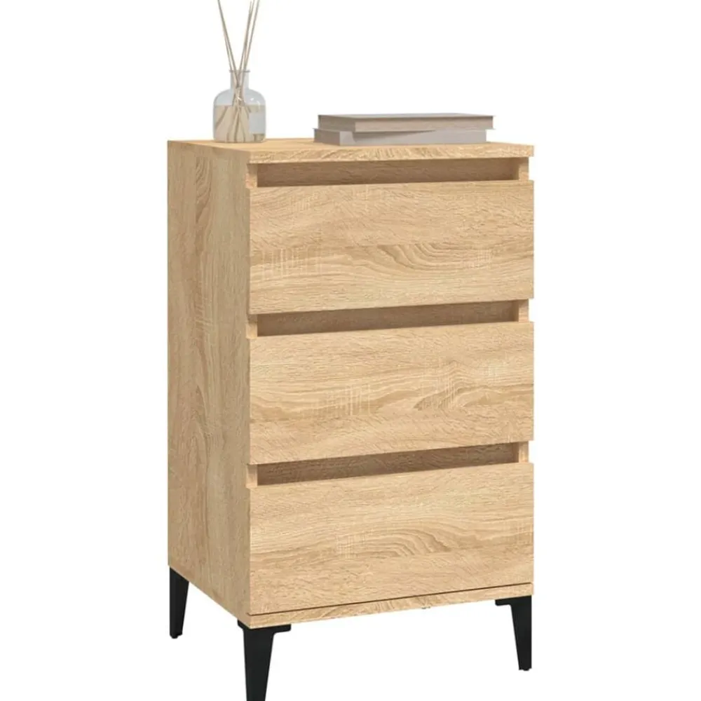 vidaXL Mesita de noche madera contrachapada 40x35x70 cm Roble Sonoma Best