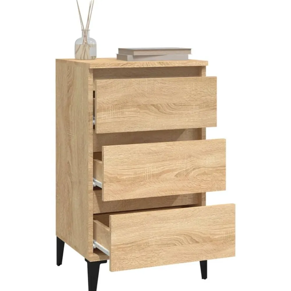 vidaXL Mesita de noche madera contrachapada 40x35x70 cm Roble Sonoma Best