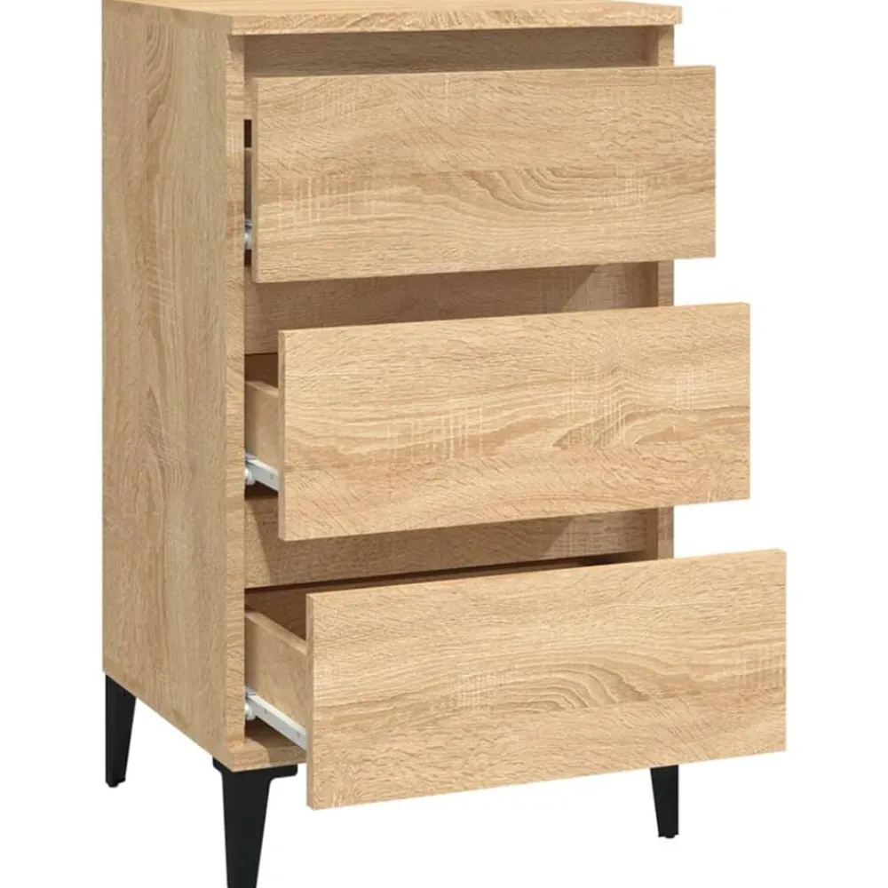 vidaXL Mesita de noche madera contrachapada 40x35x70 cm Roble Sonoma Best