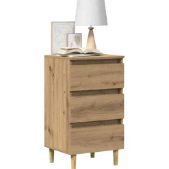 vidaXL Mesita de noche madera de ingeniería 40x35x69 cm Roble artisan