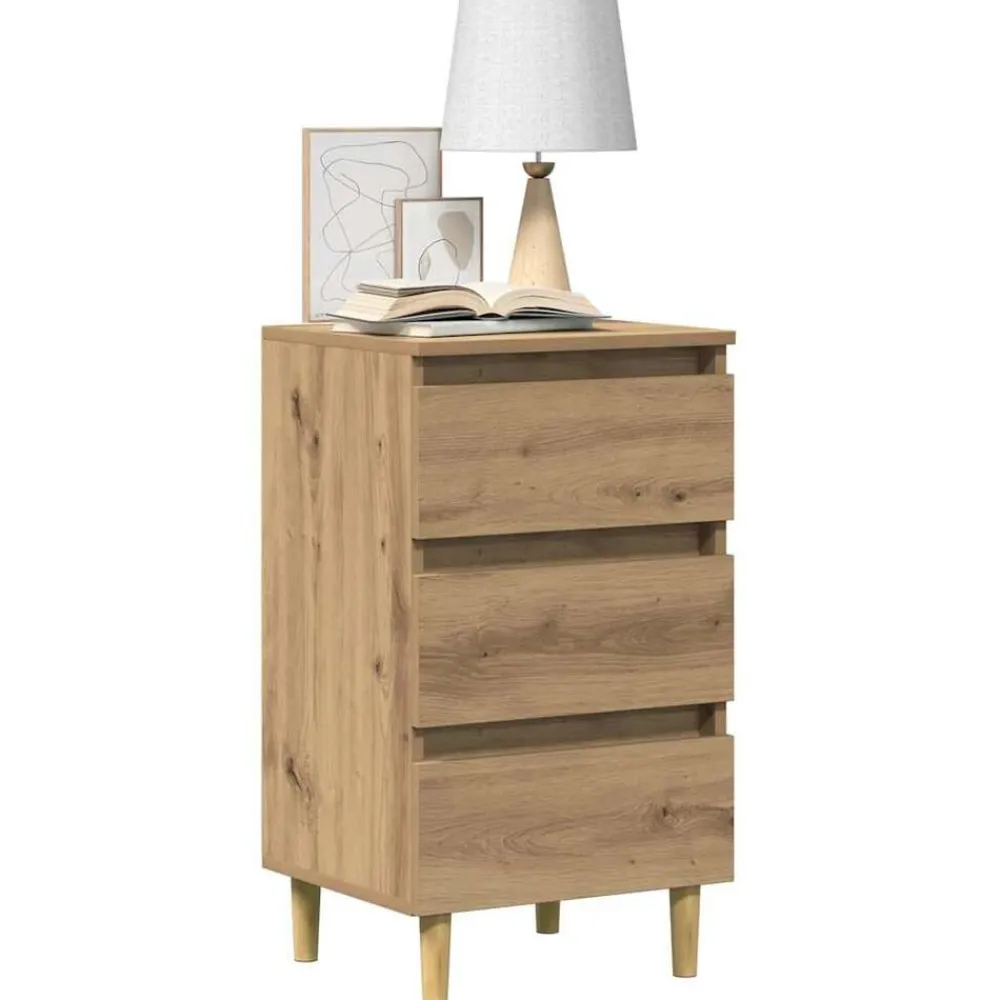 vidaXL Mesita de noche madera de ingeniería 40x35x69 cm Roble artisan