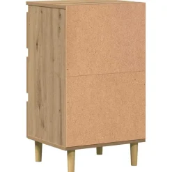 vidaXL Mesita de noche madera de ingeniería 40x35x69 cm Roble artisan