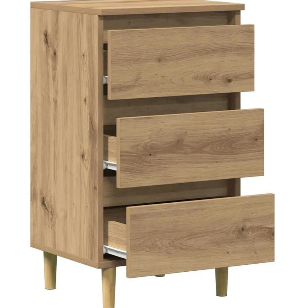 vidaXL Mesita de noche madera de ingeniería 40x35x69 cm Roble artisan