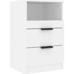vidaXL Mesita de noche madera contrachapada Blanco Hot