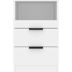 vidaXL Mesita de noche madera contrachapada Blanco Hot