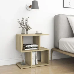 vidaXL Mesita de noche madera contrachapada 50x30x51,5cm Roble Sonoma New