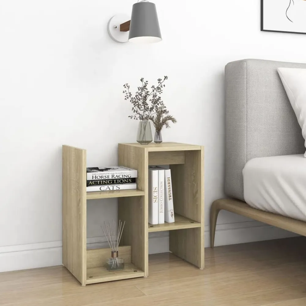 vidaXL Mesita de noche madera contrachapada 50x30x51,5cm Roble Sonoma New