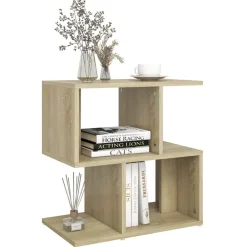 vidaXL Mesita de noche madera contrachapada 50x30x51,5cm Roble Sonoma New