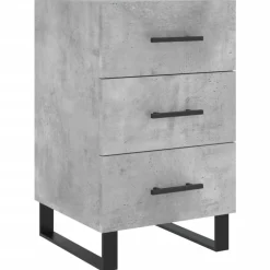 vidaXL Mesas-Mesita de noche madera de ingeniería gris hormigón 40x40x66 cm