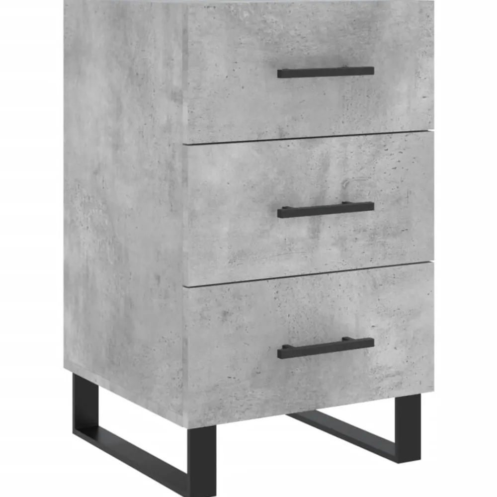 vidaXL Mesas-Mesita de noche madera de ingeniería gris hormigón 40x40x66 cm