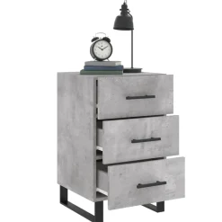 vidaXL Mesas-Mesita de noche madera de ingeniería gris hormigón 40x40x66 cm