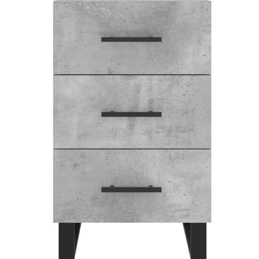 vidaXL Mesas-Mesita de noche madera de ingeniería gris hormigón 40x40x66 cm