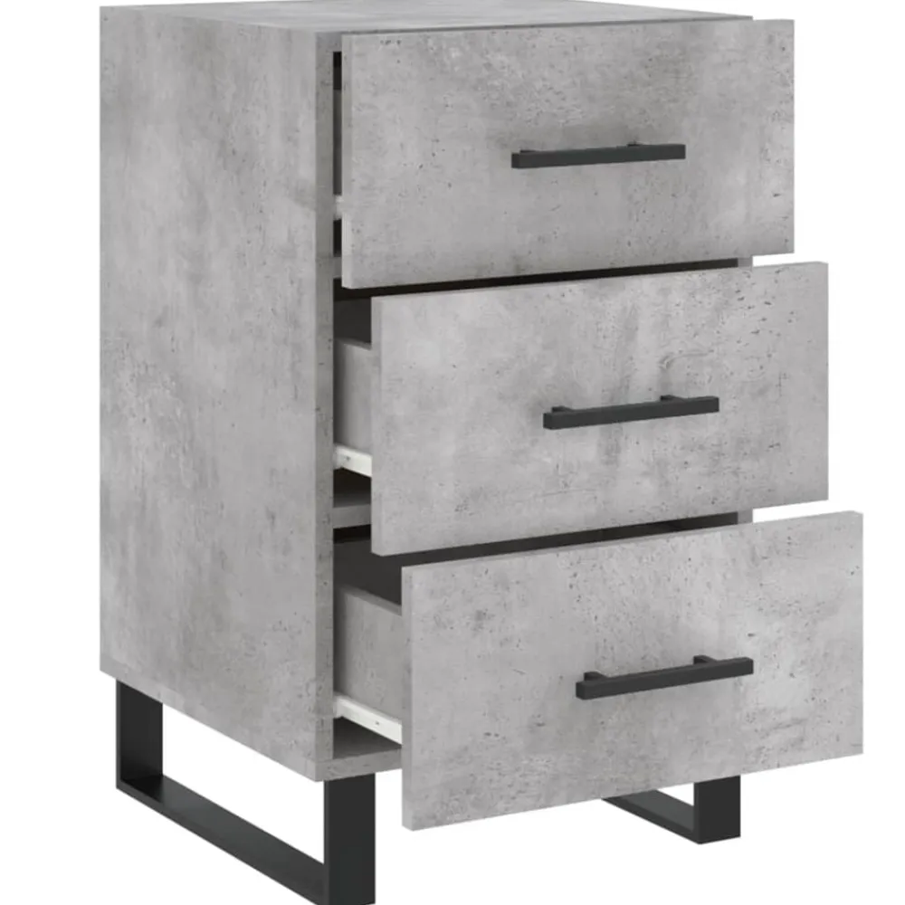 vidaXL Mesas-Mesita de noche madera de ingeniería gris hormigón 40x40x66 cm