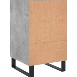 vidaXL Mesas-Mesita de noche madera de ingeniería gris hormigón 40x40x66 cm