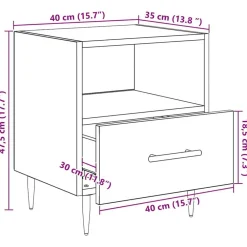 vidaXL Mesita de Noche Marrón 40 x 35 x 47,5 cm Madera de ingeniería Roble artisan Hot