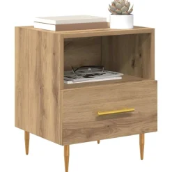 vidaXL Mesita de Noche Marrón 40 x 35 x 47,5 cm Madera de ingeniería Roble artisan Hot