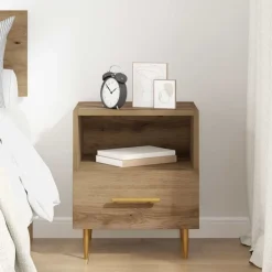 vidaXL Mesita de Noche Marrón 40 x 35 x 47,5 cm Madera de ingeniería Roble artisan Hot
