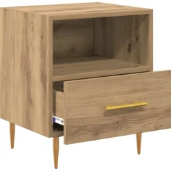 vidaXL Mesita de Noche Marrón 40 x 35 x 47,5 cm Madera de ingeniería Roble artisan Hot