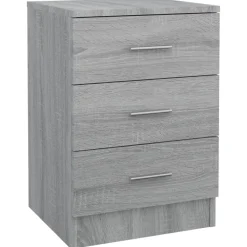 vidaXL Mesita de noche madera contrachapada 38x35x56 cm Gris sonoma Online