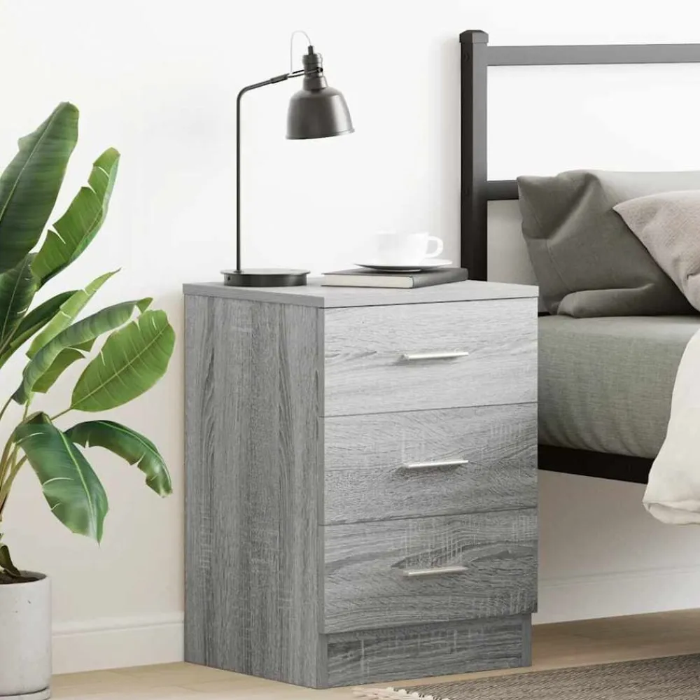 vidaXL Mesita de noche madera contrachapada 38x35x56 cm Gris sonoma Online