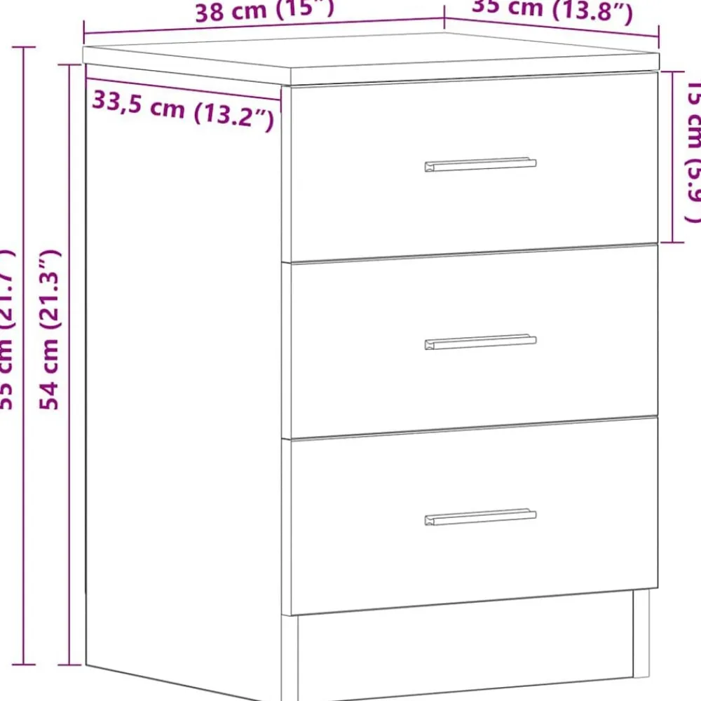 vidaXL Mesita de noche madera contrachapada 38x35x56 cm Gris sonoma Online