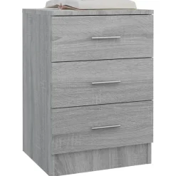 vidaXL Mesita de noche madera contrachapada 38x35x56 cm Gris sonoma Online