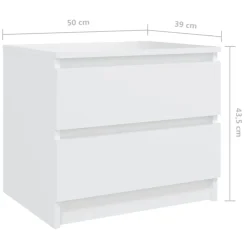 vidaXL Mesas-Mesita de noche madera contrachapada 50x39x43,5 cm