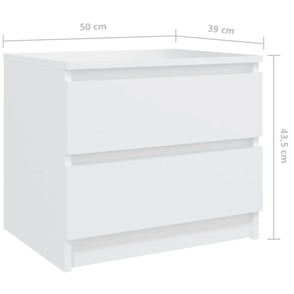 vidaXL Mesas-Mesita de noche madera contrachapada 50x39x43,5 cm