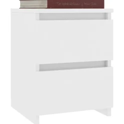 vidaXL Mesita de noche madera contrachapada 30x30x40 cm Blanco Best
