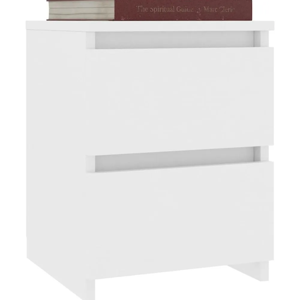 vidaXL Mesita de noche madera contrachapada 30x30x40 cm Blanco Best