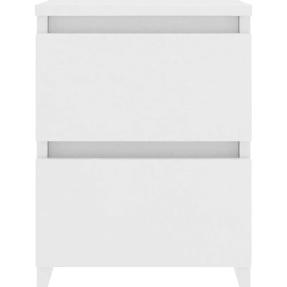 vidaXL Mesita de noche madera contrachapada 30x30x40 cm Blanco Best