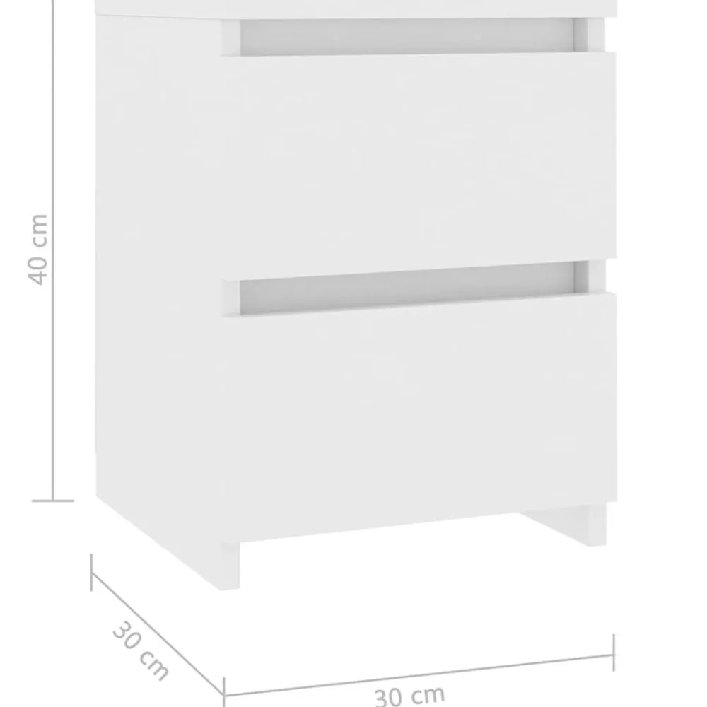 vidaXL Mesita de noche madera contrachapada 30x30x40 cm Blanco Best