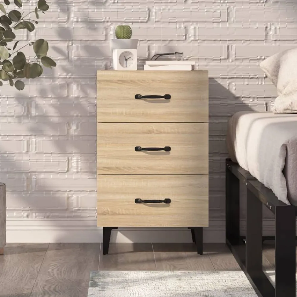 vidaXL Mesita de noche madera de ingeniería 40x40x66 cm Roble Sonoma Clearance