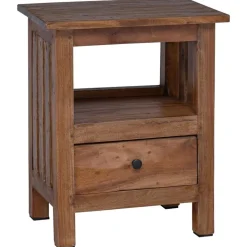 vidaXL Mesita de Noche Marrón 41 x 30 x 50 cm Madera de Caoba Sólida Clearance