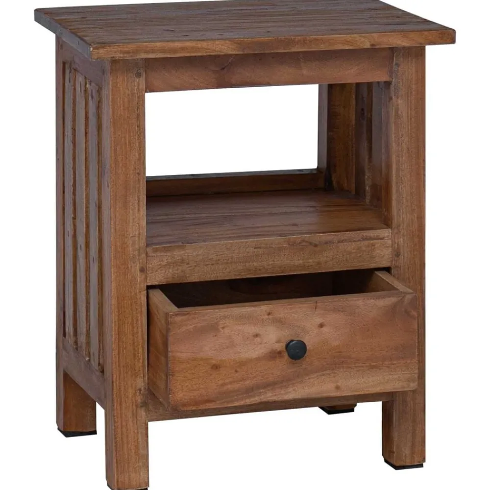vidaXL Mesita de Noche Marrón 41 x 30 x 50 cm Madera de Caoba Sólida Clearance
